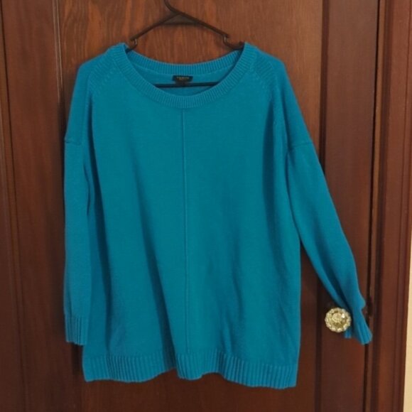 Talbots Plus Petites Blue Cotton Sweater Size 2X Petite - Picture 1 of 6